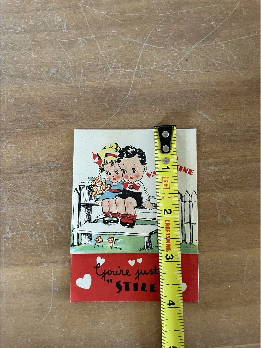 Say Valentine You’re Just My Style Couple On Bench Valentine Greeting Card
